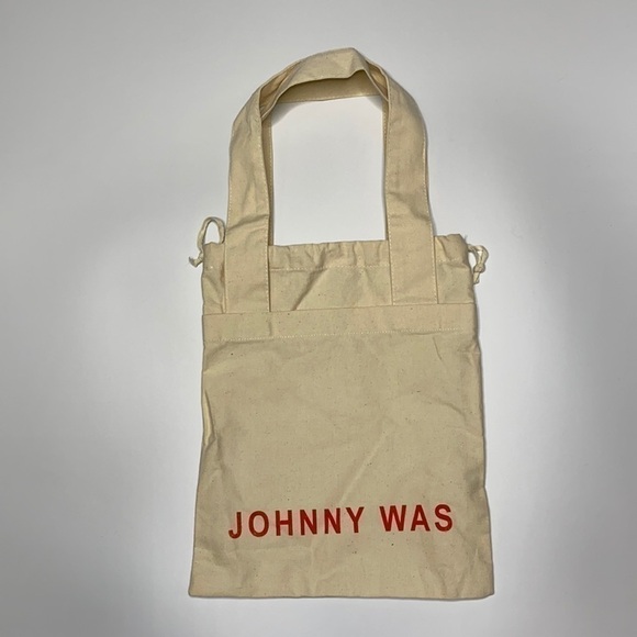Johnny Was Small Canvas Tote Drawstring Bag - Picture 1 of 5